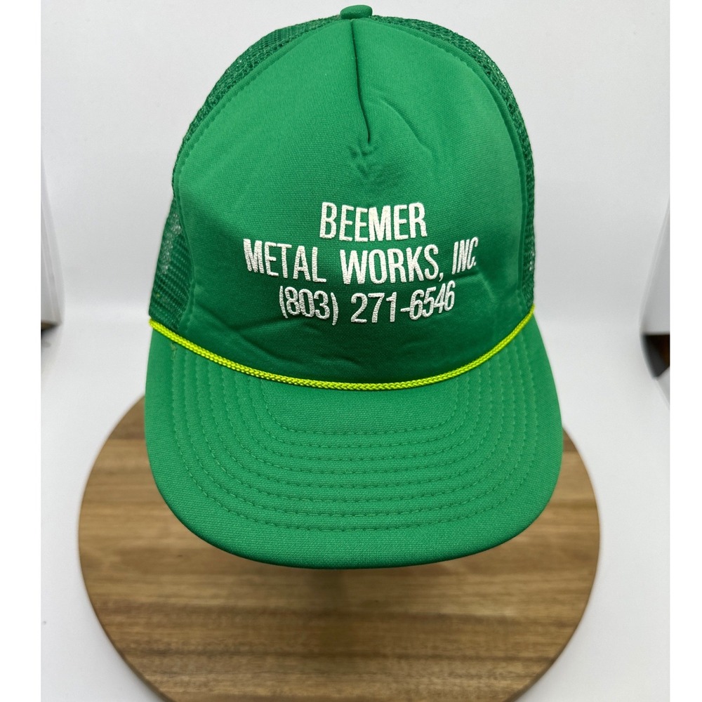 Beemer Metal Works Inc Trucker Hat Green Mesh Snapback One Size Fits All